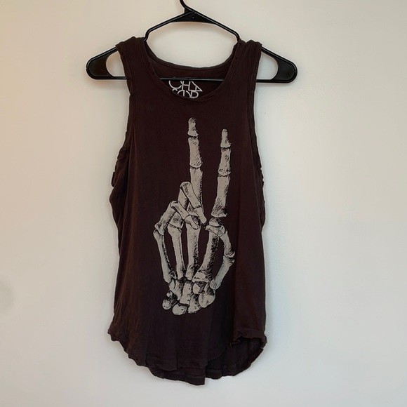 Chaser Skeleton hand tank small gray shirt - Picture 3 of 6